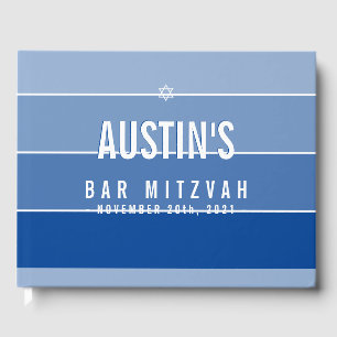 Livro De Visitas BAR MITZVAH azul real ombre moderno