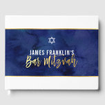 Livro De Visitas BAR MITZVAH escrevendo de ouro azul-aquarela moder<br><div class="desc">por kat massard >> WWW.SIMPLYSWEETPAPERIE.COM << *** kat@simplysweetpaperie.com</div>