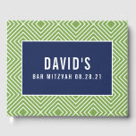 Livro De Visitas BAR MITZVAH moderno padrão geométrico marinho verd<br><div class="desc">por kat massard >> https://linktr.ee/simplysweetpaperie <<<</div>