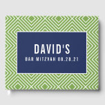 Livro De Visitas BAR MITZVAH moderno padrão geométrico marinho verd<br><div class="desc">por kat massard >> https://linktr.ee/simplysweetpaperie <<<</div>