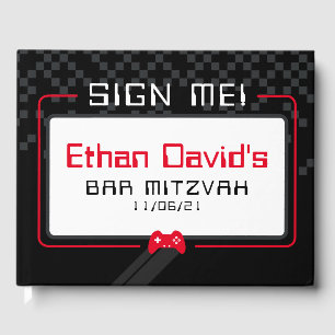 Livro De Visitas BAR MITZVAH WELCOME gamer jogador legal de tendênc