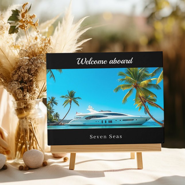 Livro De Visitas Barco de iate com foto preta (Criador carregado)