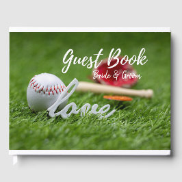 Livro De Visitas Baseball com palavra LOVE com casamento de luvas e