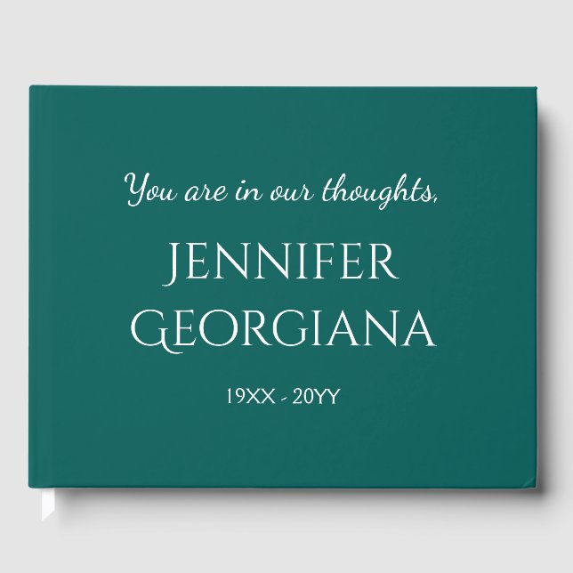 Livro De Visitas Básico, Simples Memorial Guest Book (Frente)