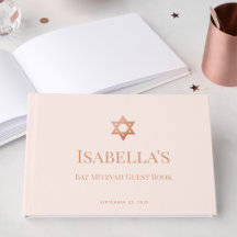 Bat Mitzvah Rosa Ouro Rosa Estrela de Davi Judaica
