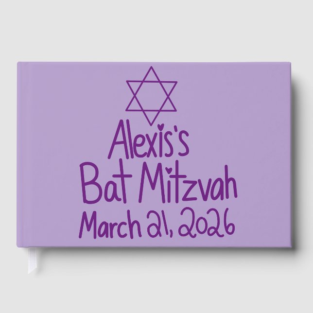 Livro De Visitas Batalha de Mitzafá Roxa Personalizada (Frente)