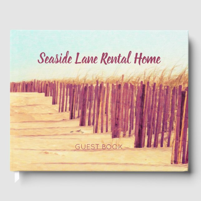 Livro De Visitas Beach Dunes Oceanfront Hospitalidade Guest Book (Frente)