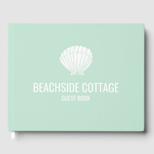 Livro De Visitas Beach Vacation Rental Mint Shell Modern Airbnb (Frente)