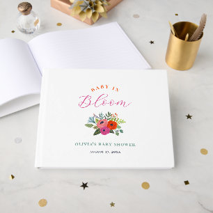 Livro De Visitas Bebê no Bloom Bright Chá de fraldas Floral