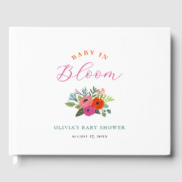 Livro De Visitas Bebê no Bloom Bright Chá de fraldas Floral