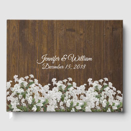 Livro De Visitas Bebês Respiram Rustic Weds Guest Book
