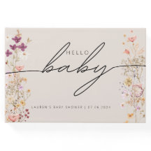 Beige Boho Chic Chá de fraldas Guest Book