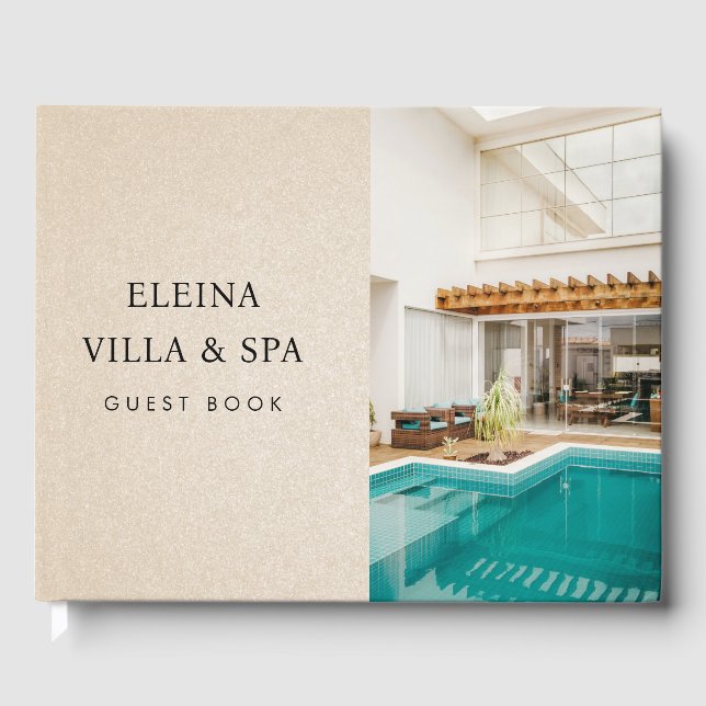 Livro De Visitas Beige Sand Tan Villa Spa Vacinação Aluguel (Frente)