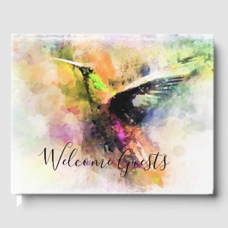 Livro De Visitas Beija-flor aquarela