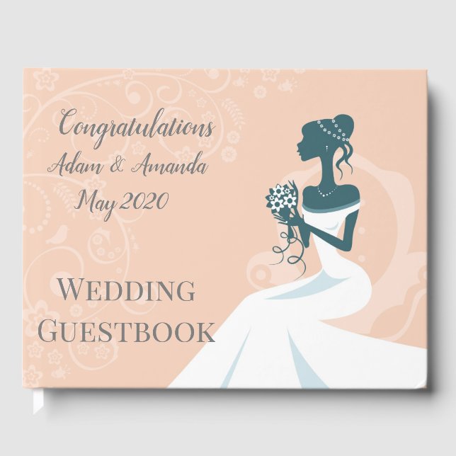 Livro De Visitas Bela noiva rosa (Frente)