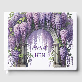 Livro De Visitas Belo Casamento Roxo Wisteria Arch