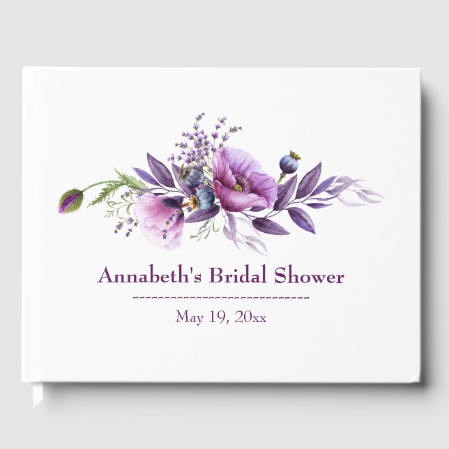 Livro De Visitas Belo Chá de panela de papagaios roxos (Frente)