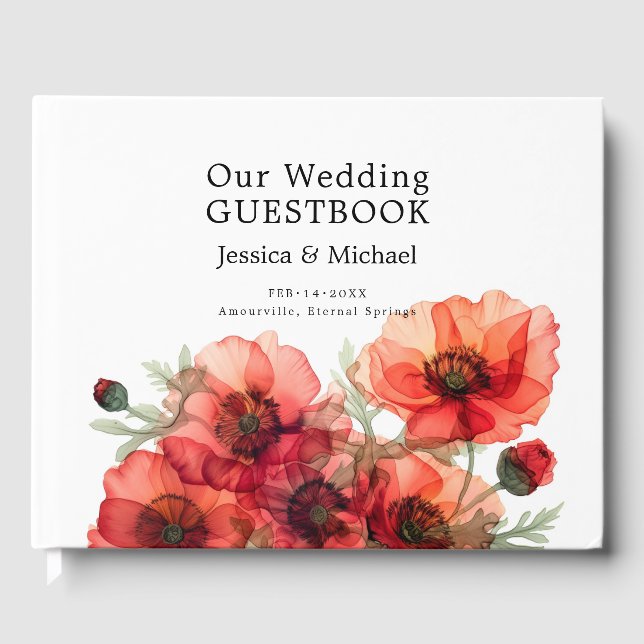 Livro De Visitas Belo Escarlet Serenata Petal (Frente)