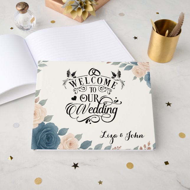 Livro De Visitas Bem-vindo ao Nosso Casamento (Frente aberta)