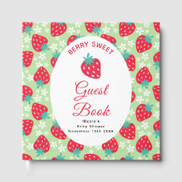 Livro De Visitas Berry Sweet Green Strawberry Baby Shower 