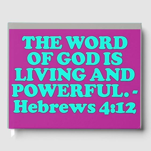 Livro De Visitas Bíblia verso dos hebraicos 4:12. (Frente)