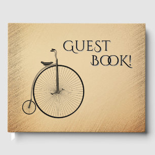 Livro De Visitas Bicicleta Antiga de Rodas Altas Penny-Farthing Rús