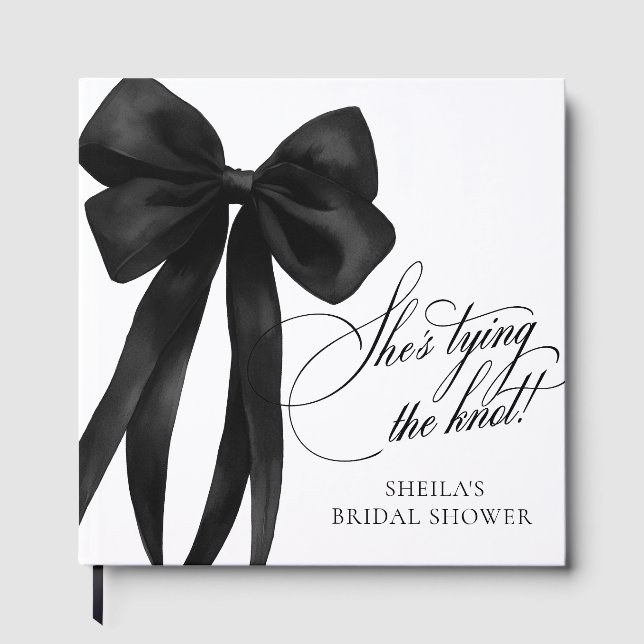 Livro De Visitas Black Bow She's Tying The Knot Bridal Shower (Frente)