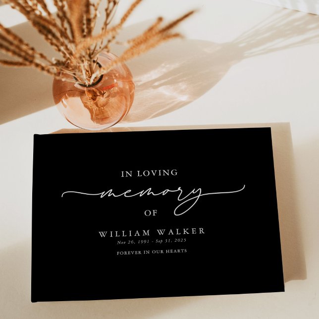 Livro De Visitas Black In Loving Memory Memorial Funeral (Criador carregado)