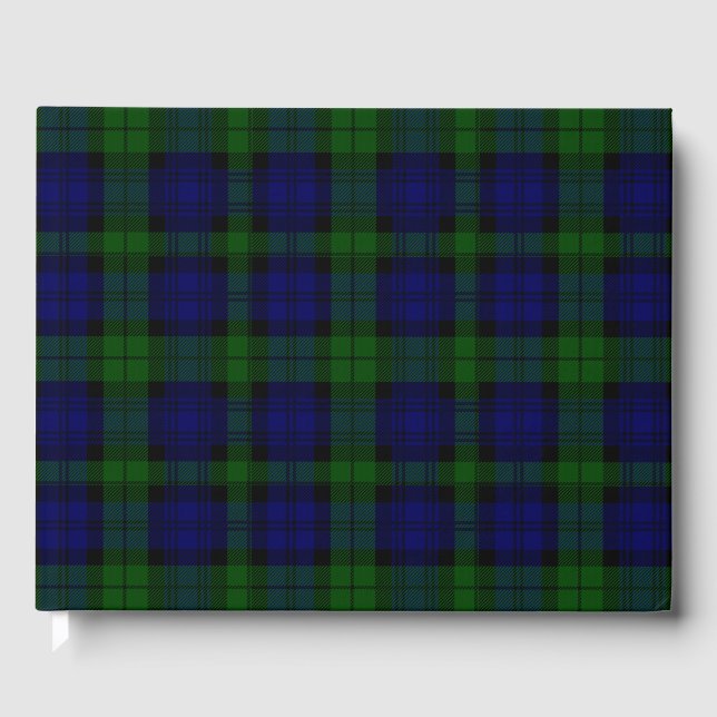 Livro De Visitas Black Watch Tartan Blue Green Xadrez (Frente)