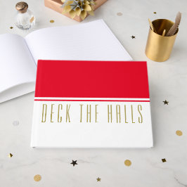 Livro De Visitas Bloco de Cor Vermelha Branca Divertida "DECK THE H
