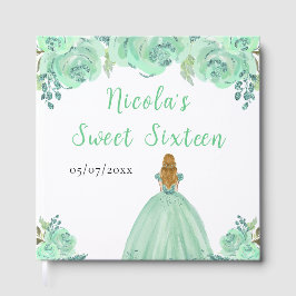 Livro De Visitas Blonde Hair Princess Mint Sweet 16 Guest Book