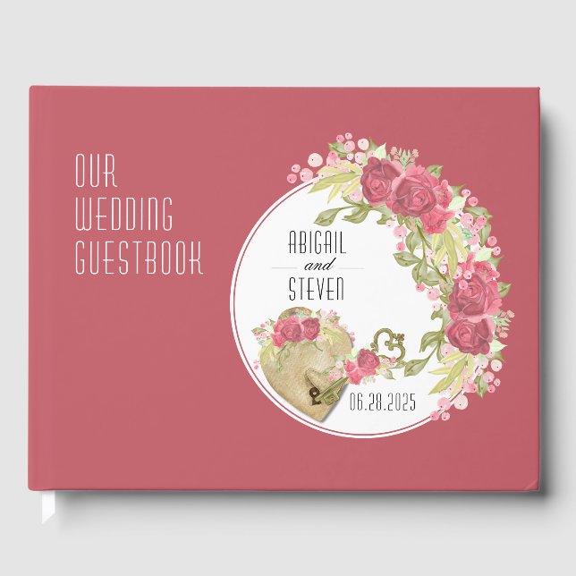 Livro De Visitas Bloquear e escolher o Guestbook Round (Frente)