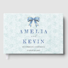 Livro De Visitas Blue Bow Engagement Invitation – Japanese Style