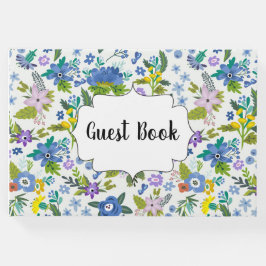 Livro De Visitas Blue Floral Vintage Country