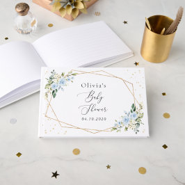 Livro De Visitas Blue Flowers, White Flowers, Greenery, Baby Shower