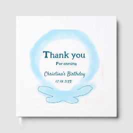 Livro De Visitas Blue wreath floral watercolor thank you for coming