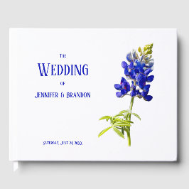 Livro De Visitas Bluebonnet Floral em Branco, Casamento