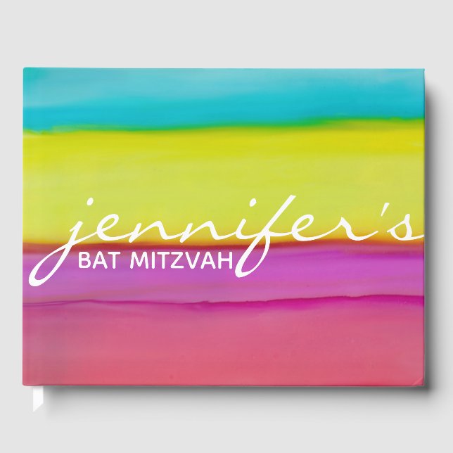 Livro De Visitas BM Bat ou Bar Mitzvah Party Confetti (Frente)