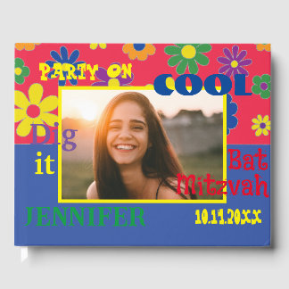 Livro De Visitas BM Bat ou Bar Mitzvah Party Flowery