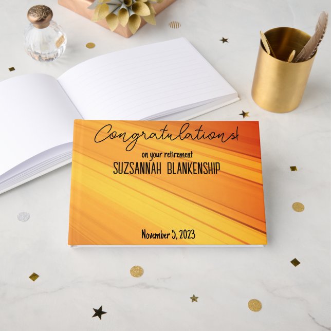 Livro De Visitas Boas Leituras Douradas Diagonais de Aposentação Pe (Frente aberta)