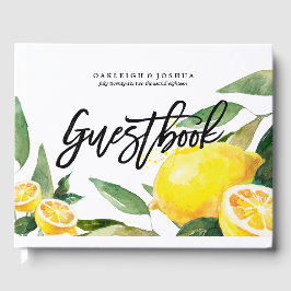 Livro De Visitas Bohemian Watercolor Lemon Weding Book