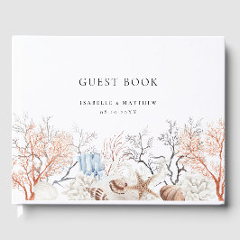 Livro De Visitas Boho Beach Coral Reef Weding Guest Book