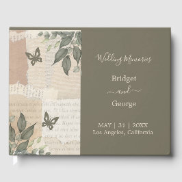 Livro De Visitas boho chic vintage greenery eucalyptus casamento