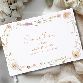 Livro De Visitas Boho Flor Baby Shower Bem-Vindo