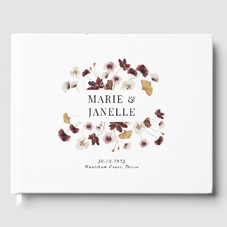 Livro De Visitas Boho Floral Minimalista Wedding