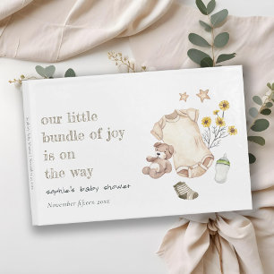 Livro De Visitas Boho Green Baby Roupa Sexo Chá de fraldas Neutro