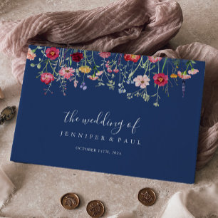 Livro De Visitas Boho Multicolor Wildflower Wedding