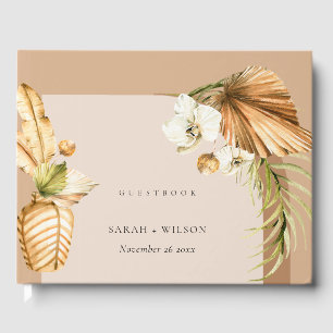 Livro De Visitas Boho Obrigados De Casamento De Arco Floral De Palm
