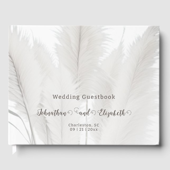 Livro De Visitas Boho Pampas Grass Wedding (Frente)