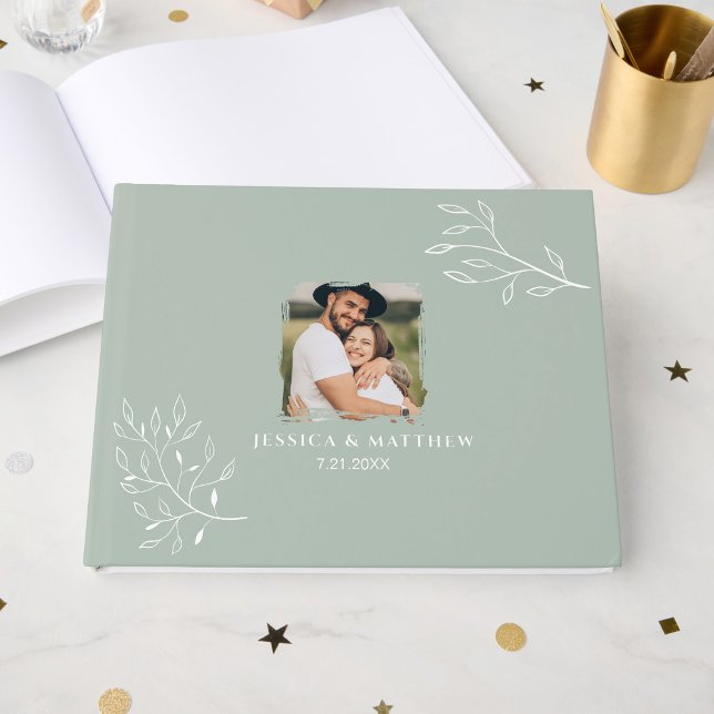 Livro De Visitas Boho Sage Green Wedding Book (Criador carregado)